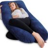 Full Body Pillow AngQi U Shaped with Velvet Cover best suit for Pregnancy or Back Pain Navy 1