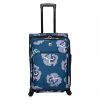 Luggage Set Skyline 24 in Spinner Suitcase Carry Tote and Cosmetic Bag Floral Blue 3