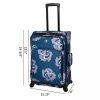 Luggage Set Skyline 24 in Spinner Suitcase Carry Tote and Cosmetic Bag Floral Blue 4