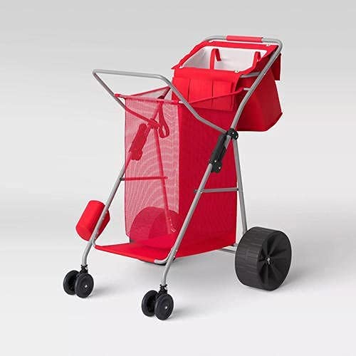 Utility Foldable Beach Cart Rio Wonder Wheeler Deluxe Red 1